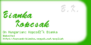 bianka kopcsak business card